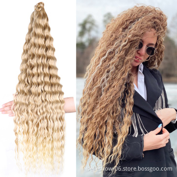 Hot sell Hair 30Inch 100G  synthetic deep wave twist hair extension wavy deep curly braids crochet hair deep twist